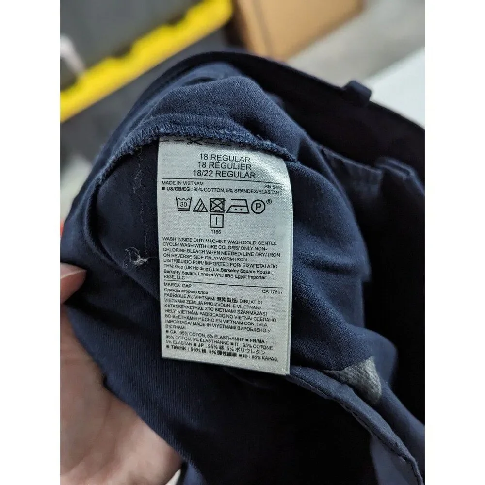Gap Normcore Plus Size 18 R True Navy Blue Skinny Ankle‎ Pants Workwear Preppy